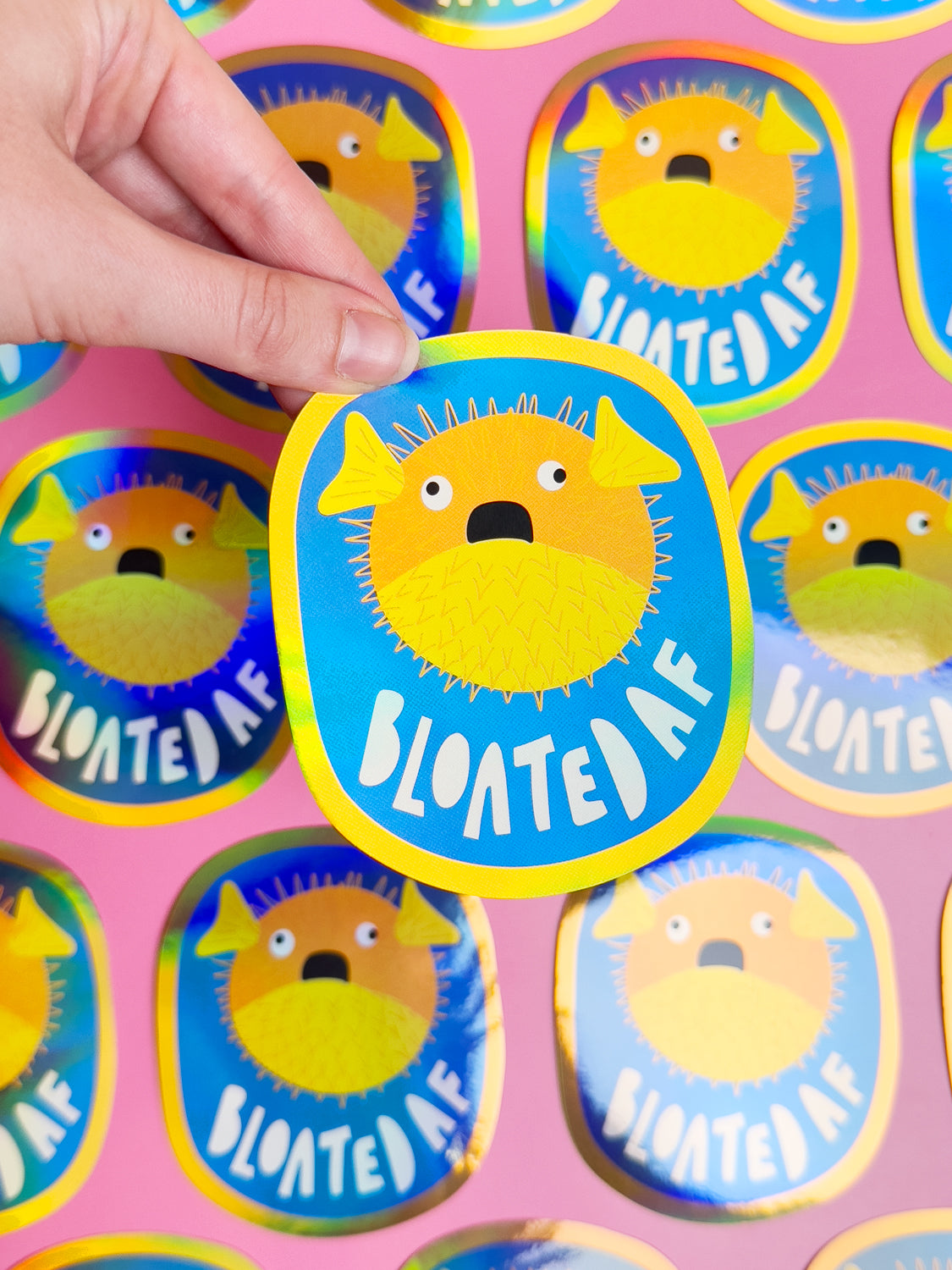 Bloated AF Puffer Fish Sticker