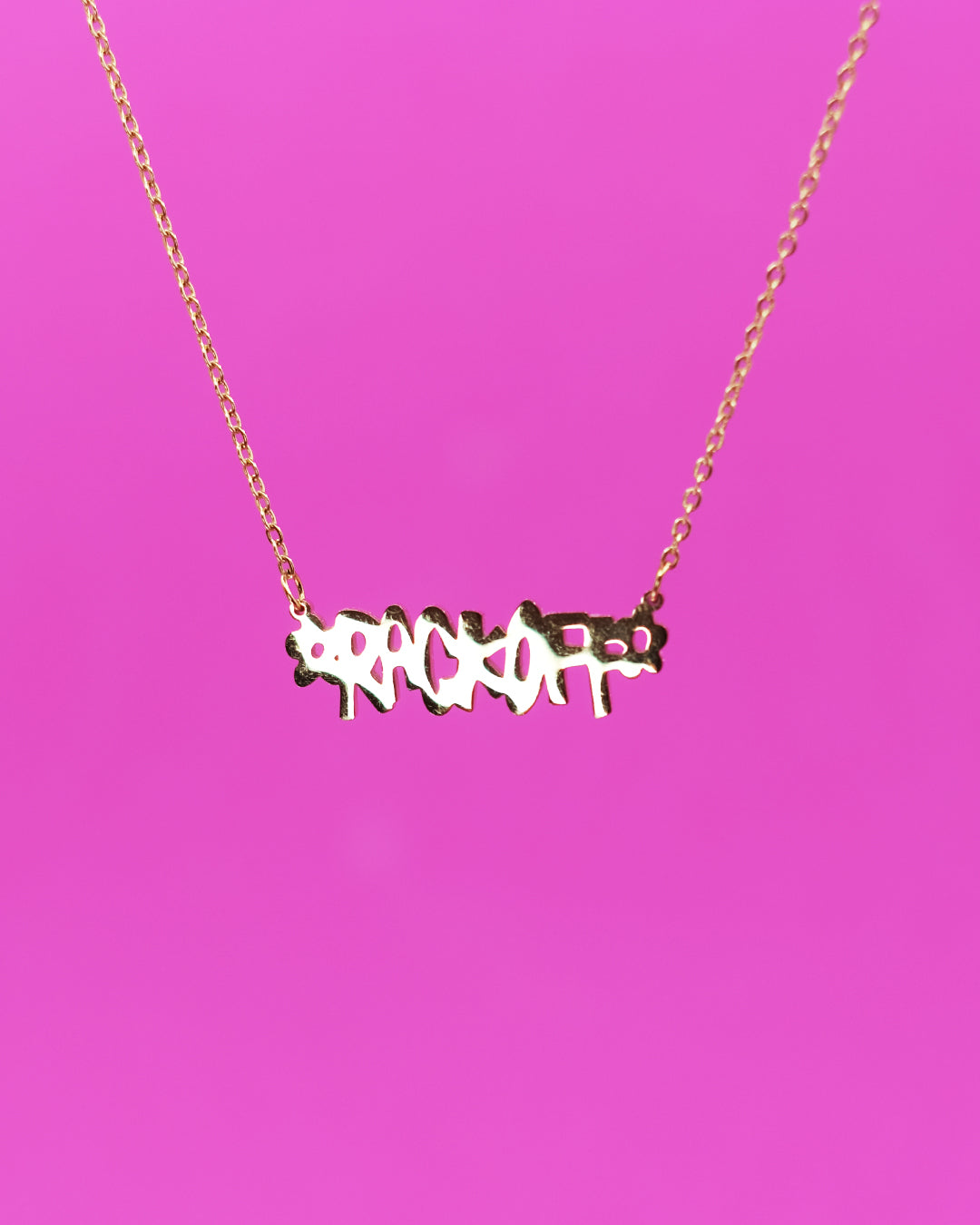 Rack Off - Gold Nameplate Necklace