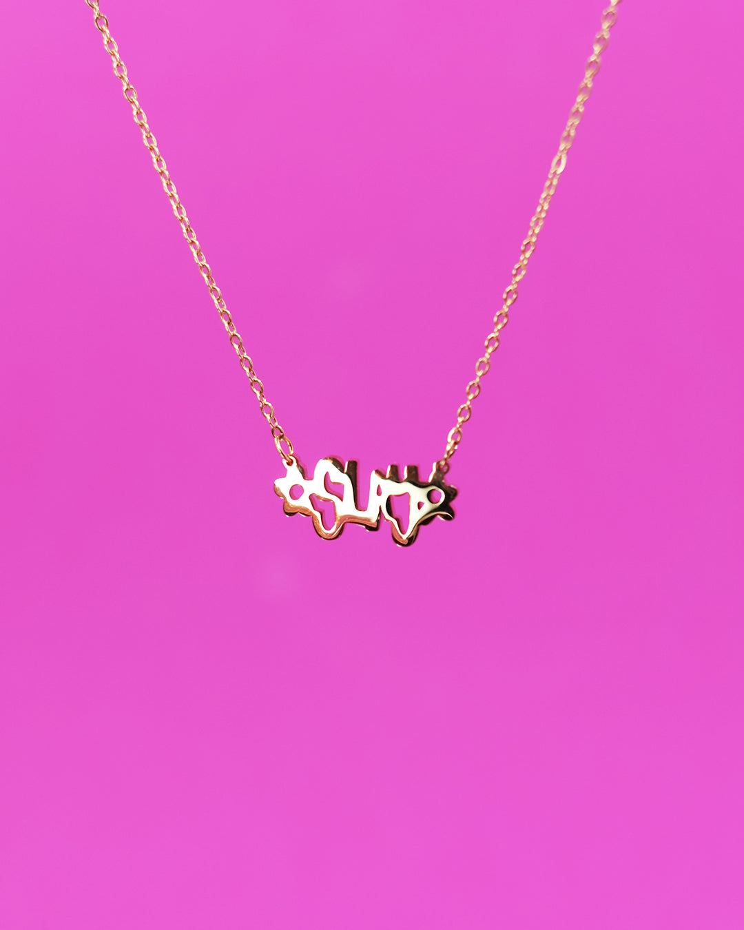 Slay - Gold Nameplate Necklace