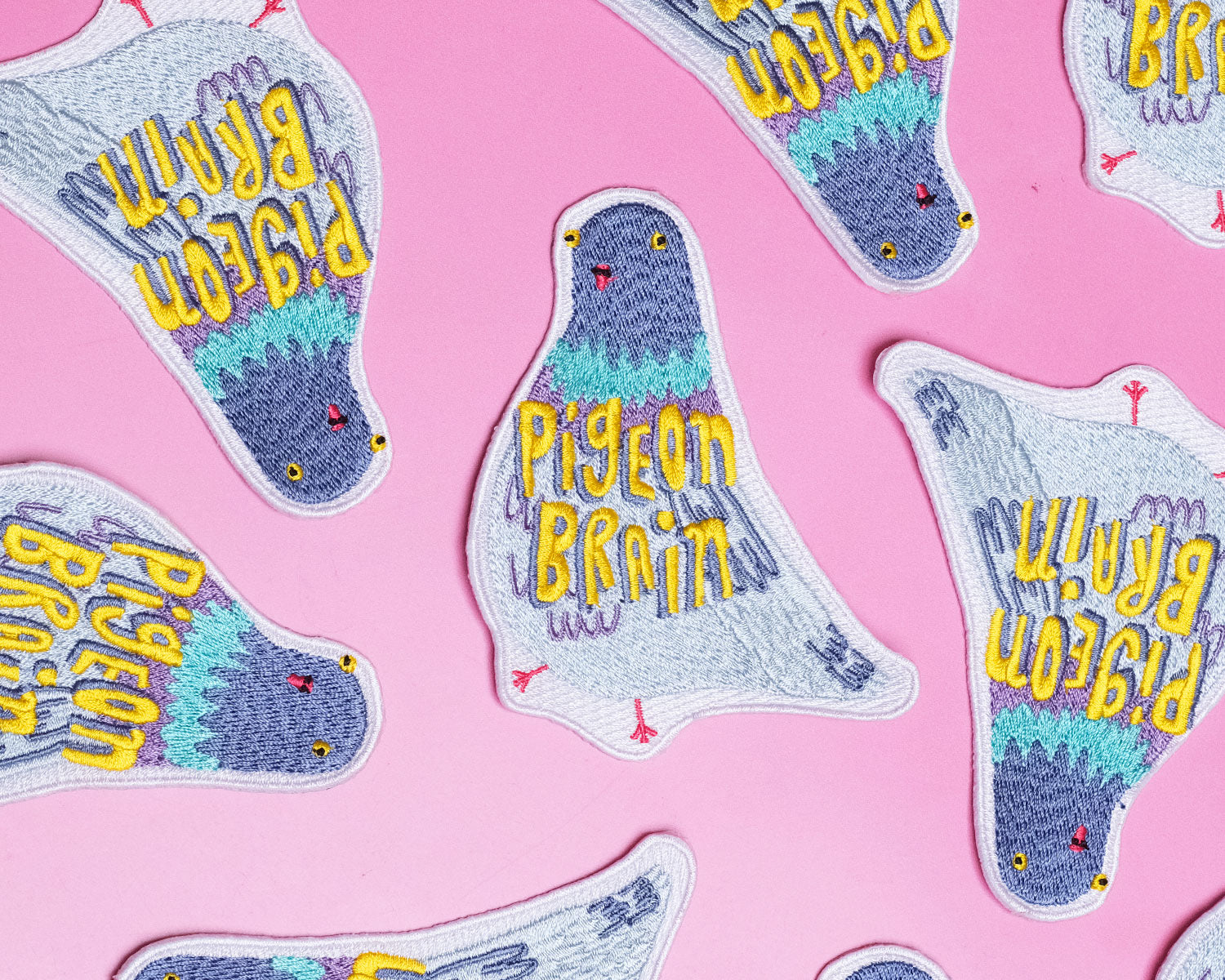 Pigeon Brain Iron on Patch