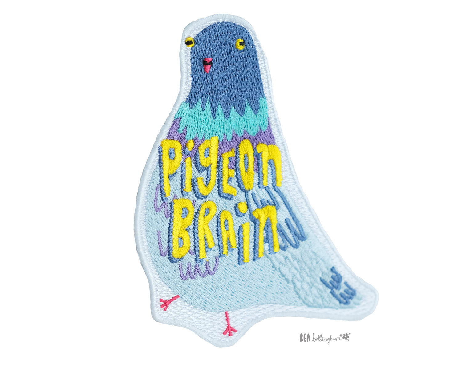 Pigeon Brain Iron on Patch