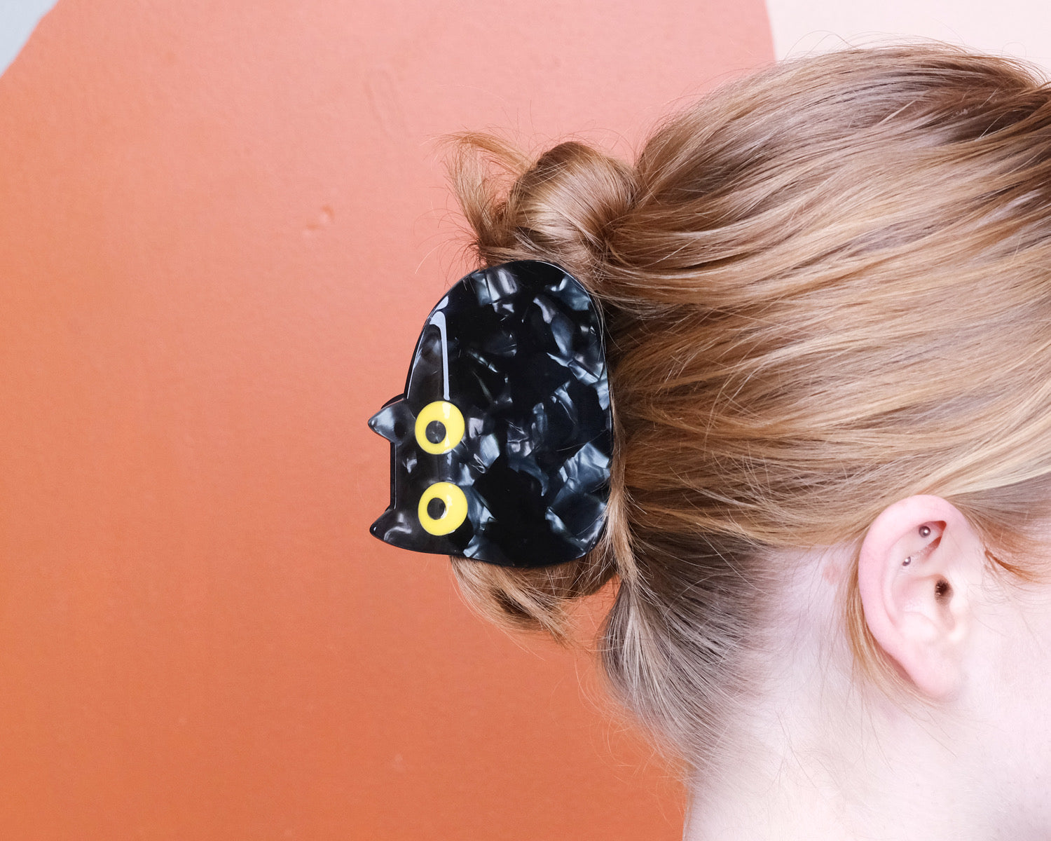 Void Black Cat Hair Claw Clip