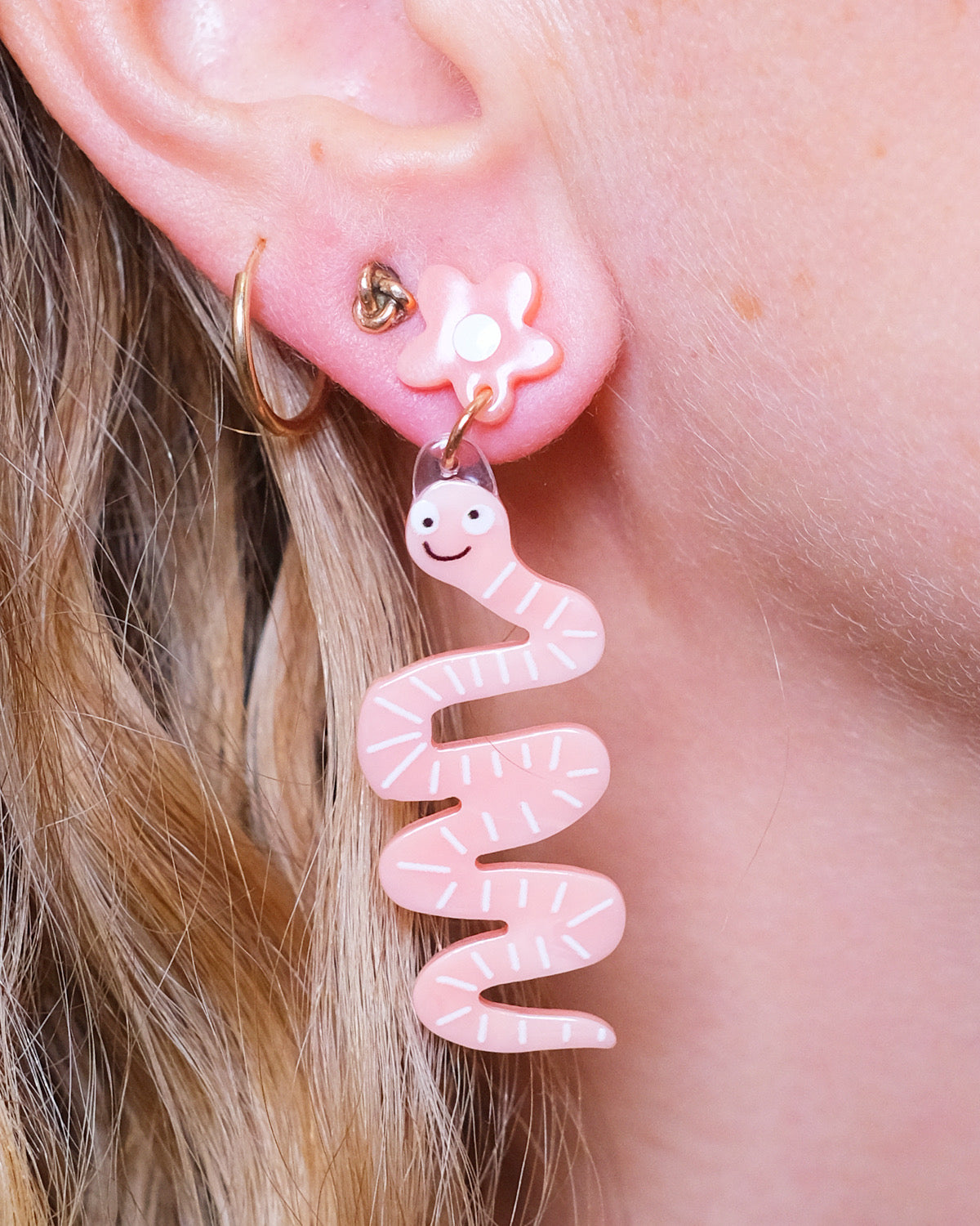 Worm Dingle Dangle Earrings