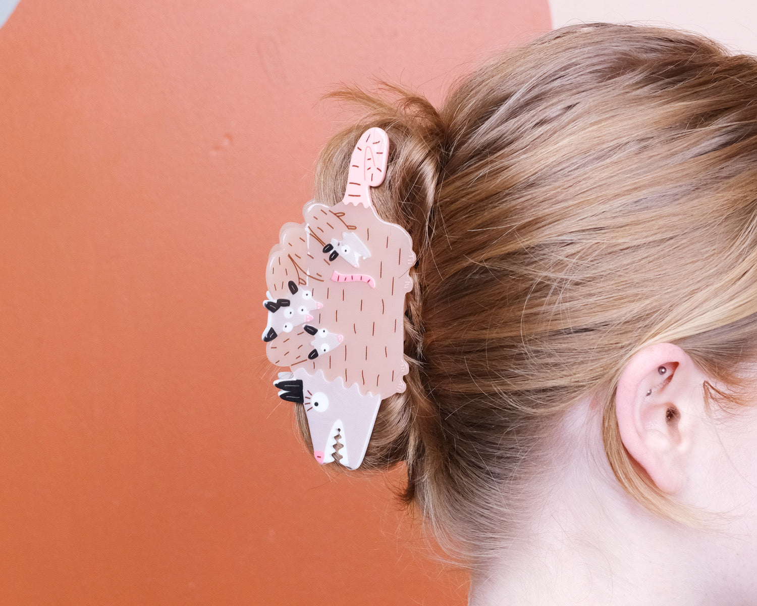 Opossum Hair Claw Clip