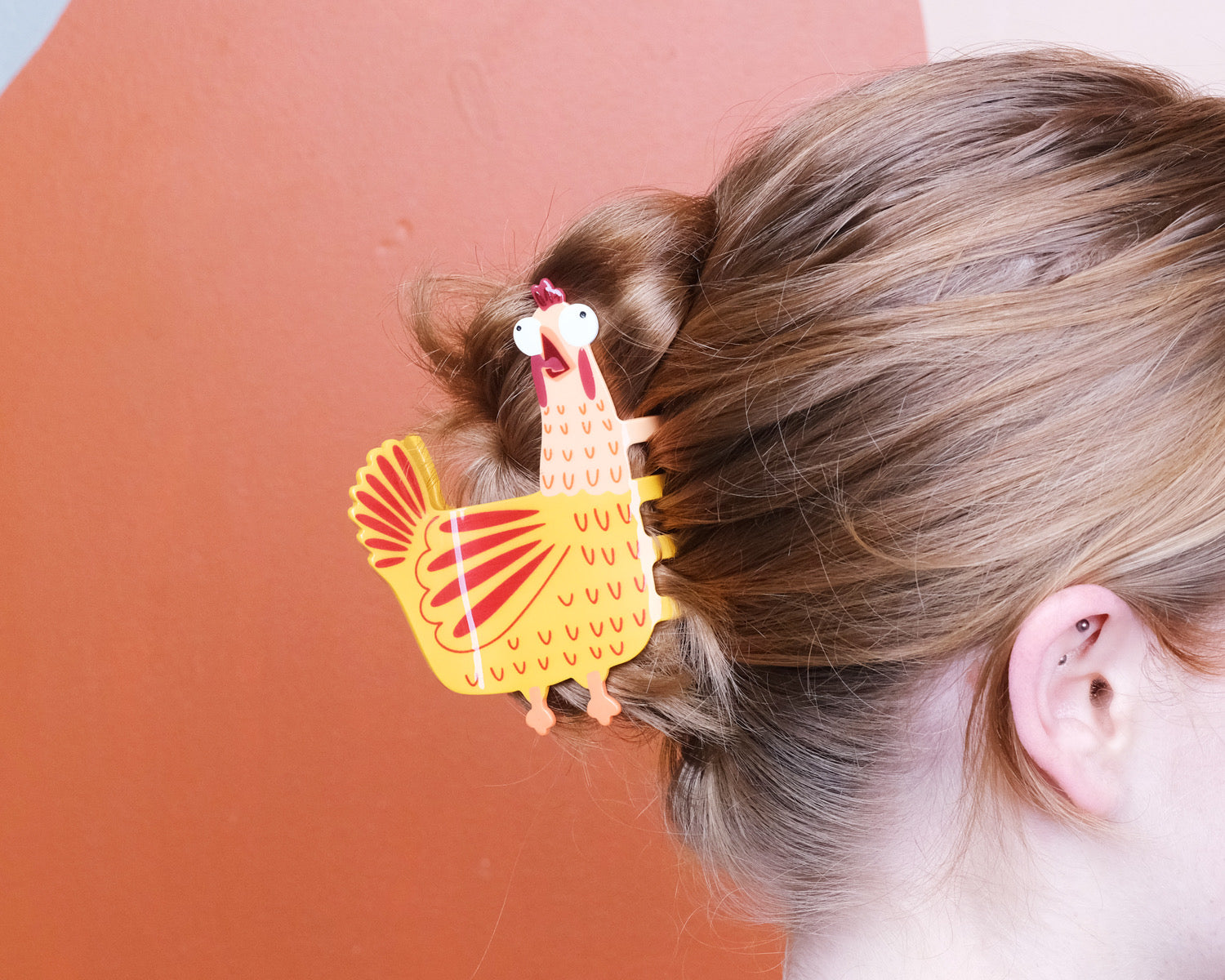 Screaming Chicken Hair Claw Clip