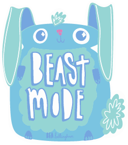 Beast Mode Bunny Sticker