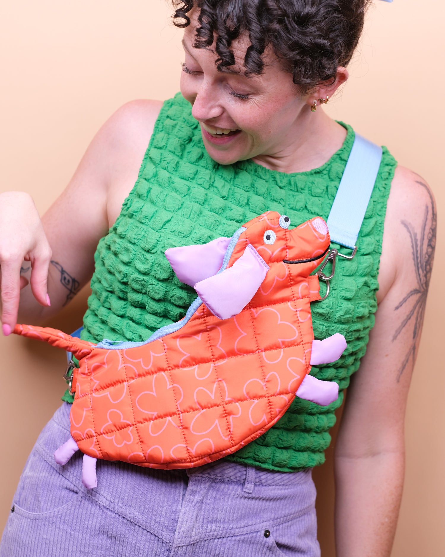 Flying Flower Dog Crossbody Bag