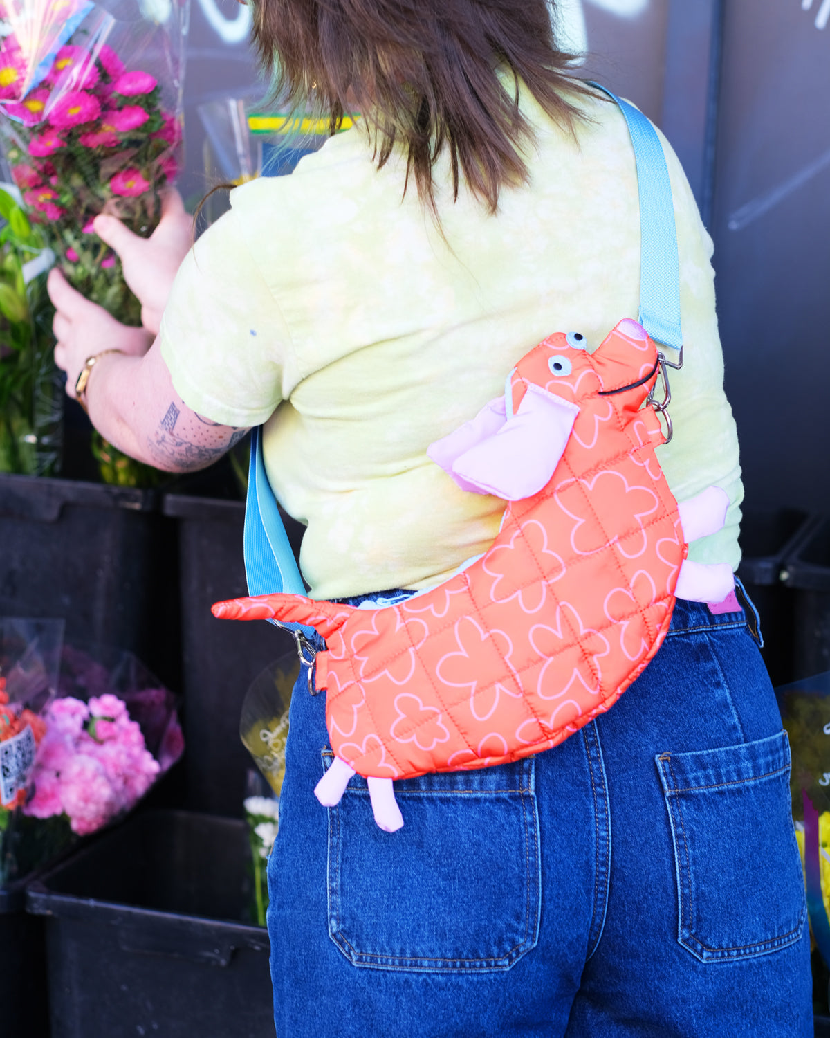 Flying Flower Dog Crossbody Bag