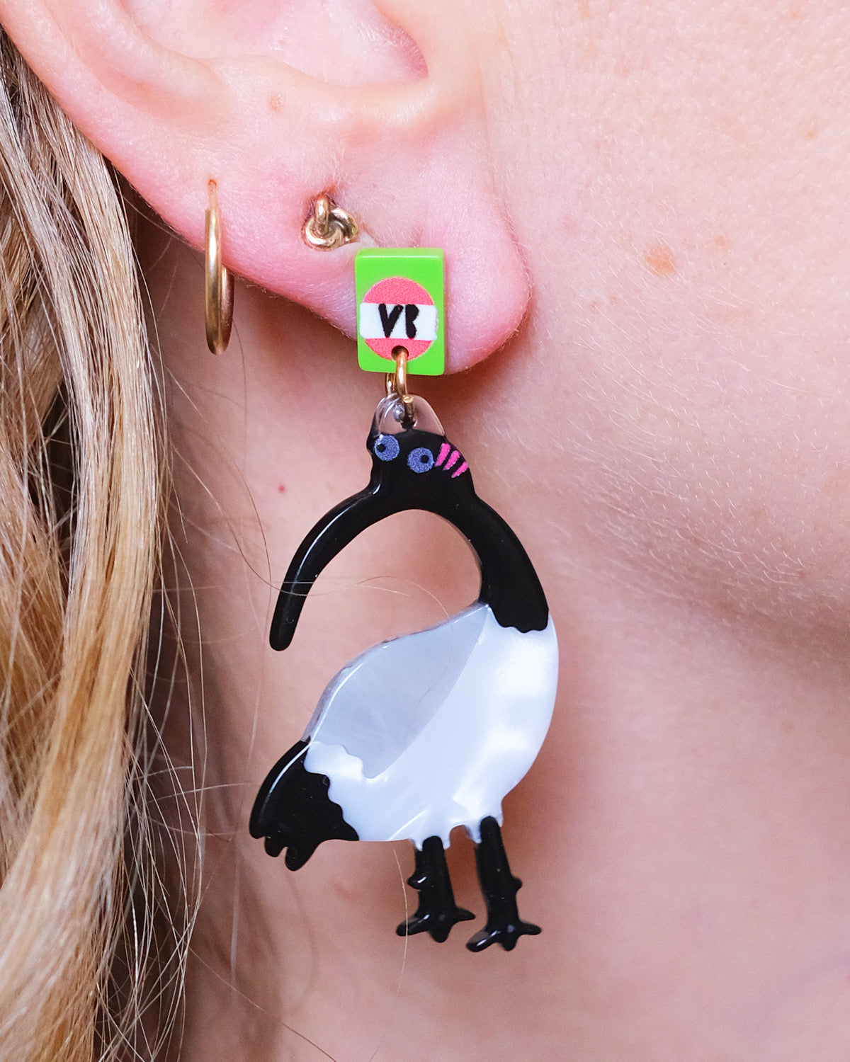 Ibis Bin Chicken Dingle Dangle Earrings