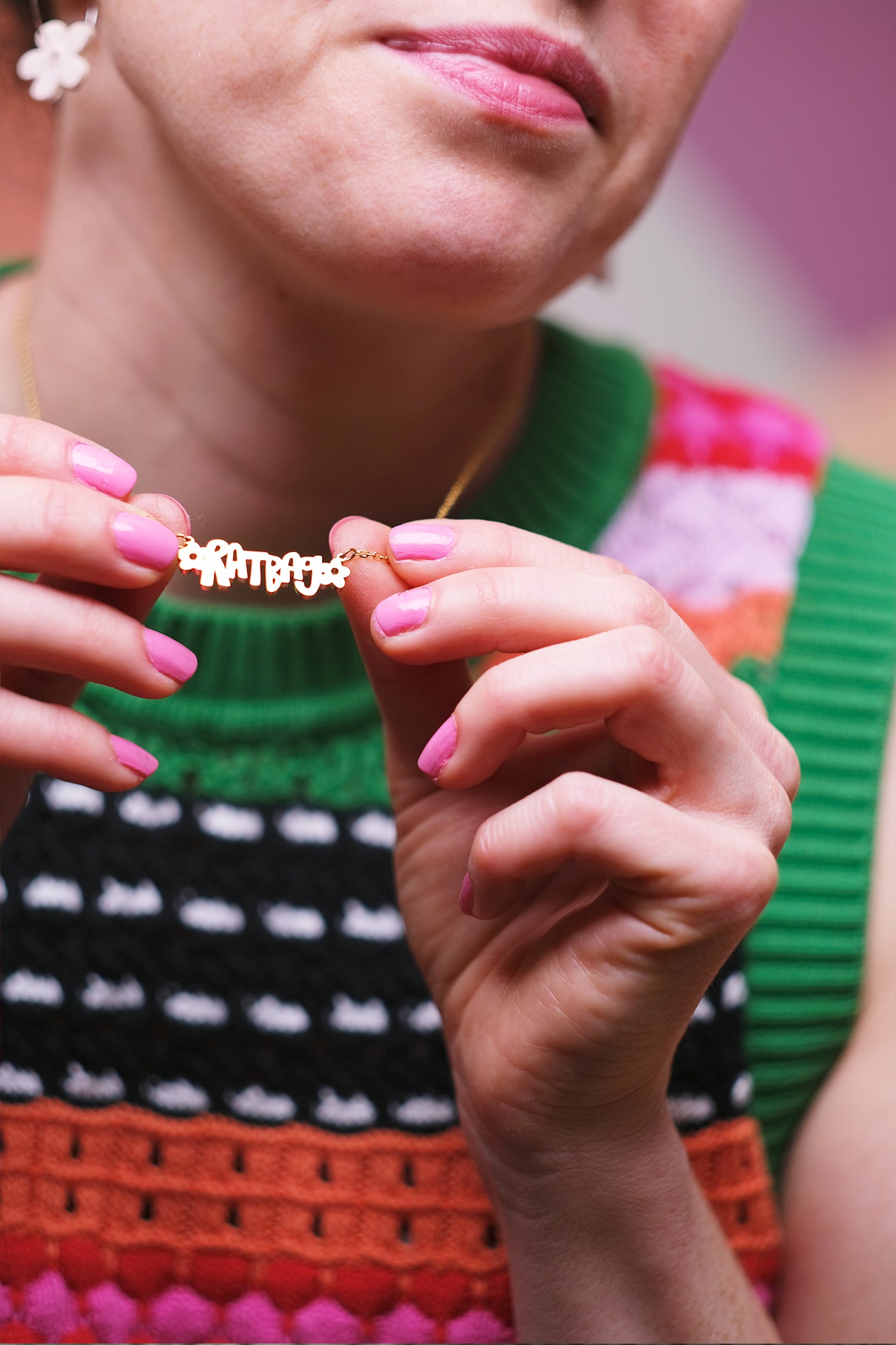 Ratbag - 18k Gold Nameplate Necklace