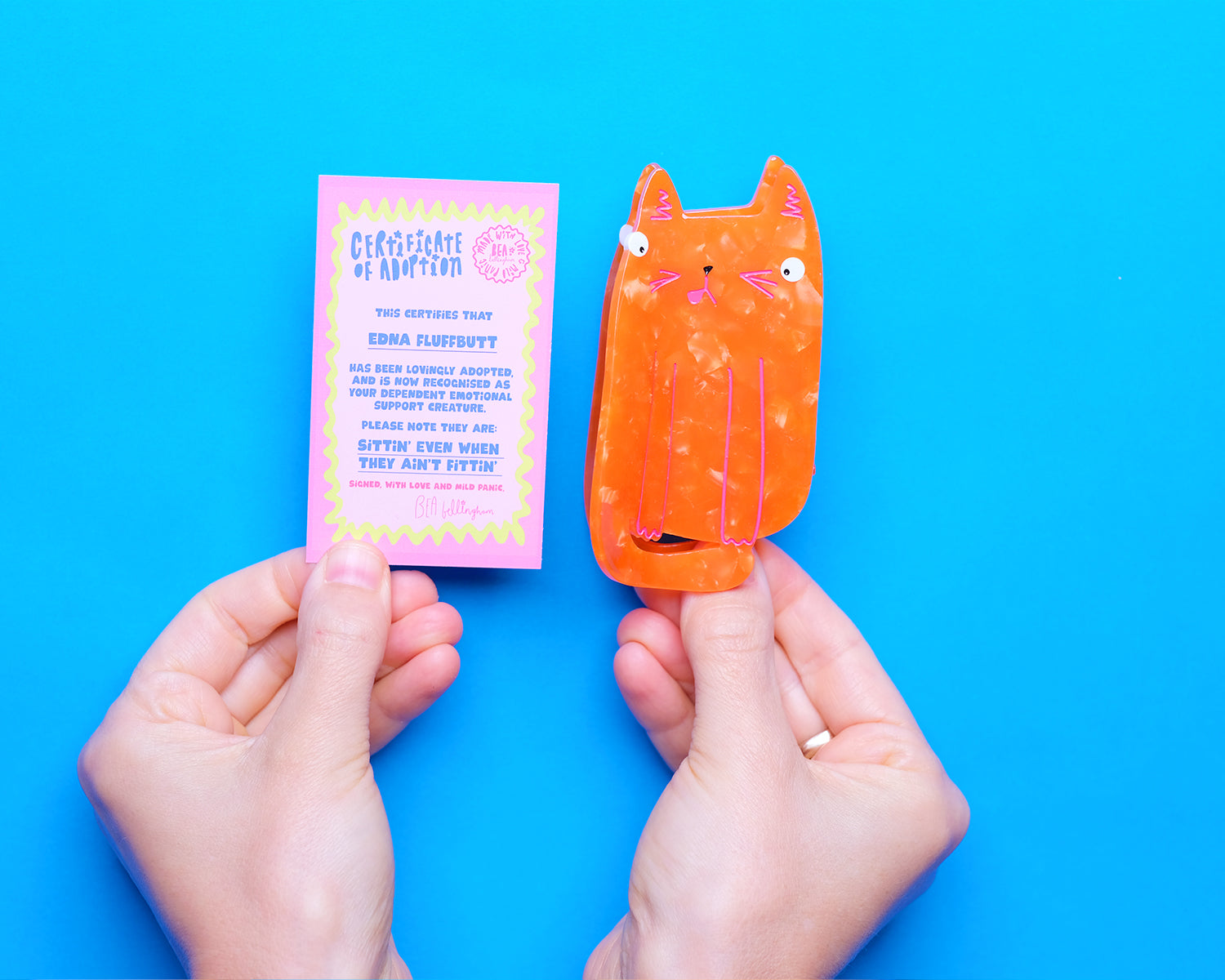 Fat Orange Cat Hair Claw Clip