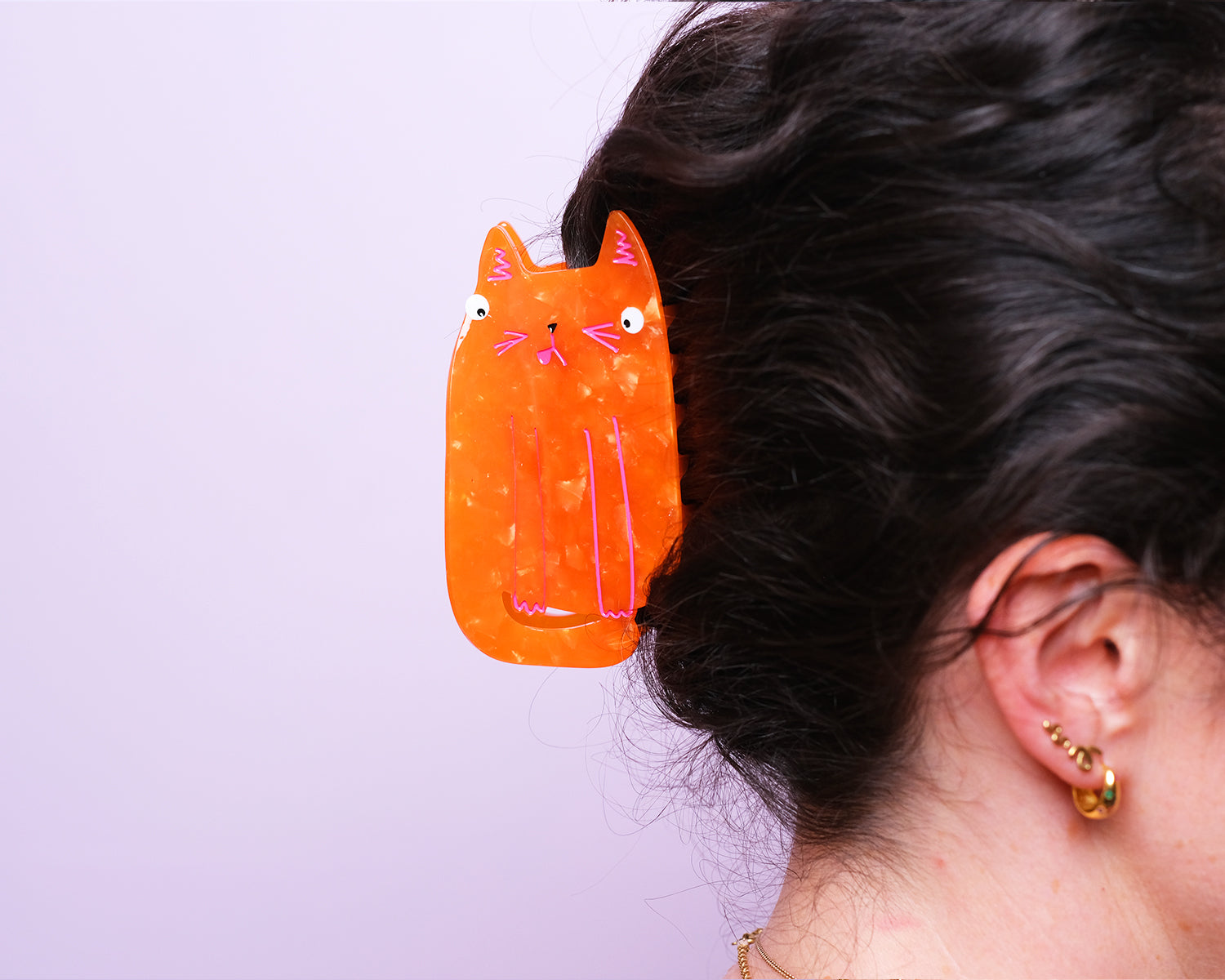 Fat Orange Cat Hair Claw Clip