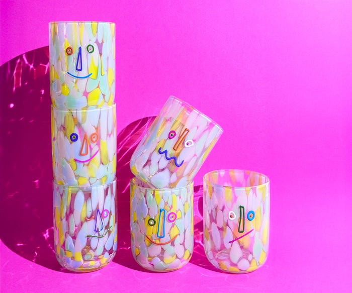 Funfetti Faces Glassware Tumbler