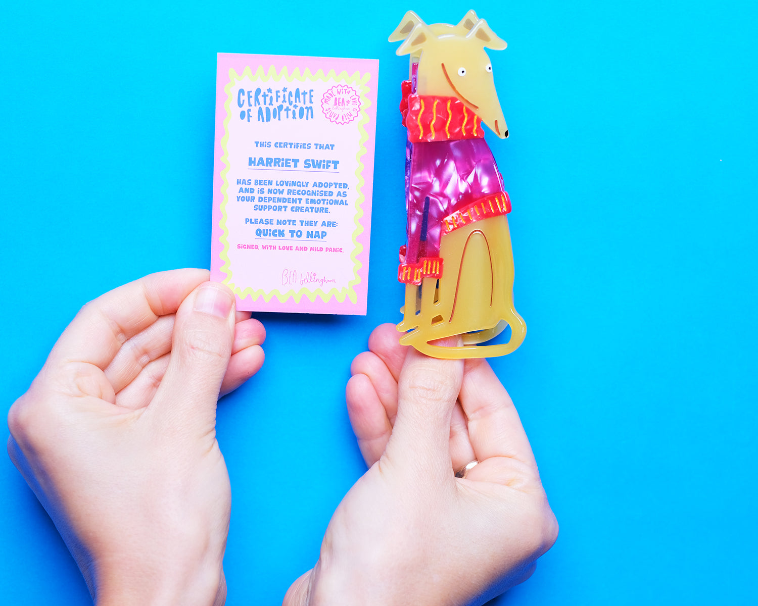 Greyhound in a jumper Hair Claw Clip