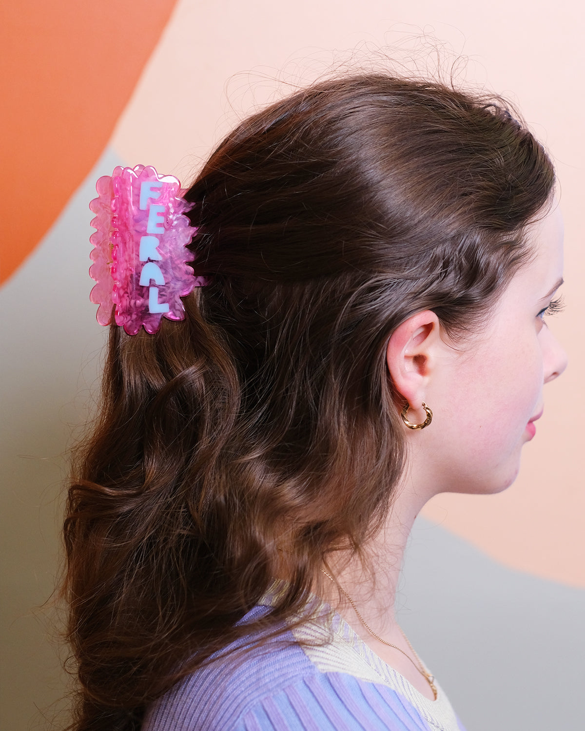 Feral Pink and Blue Hair Claw Clip