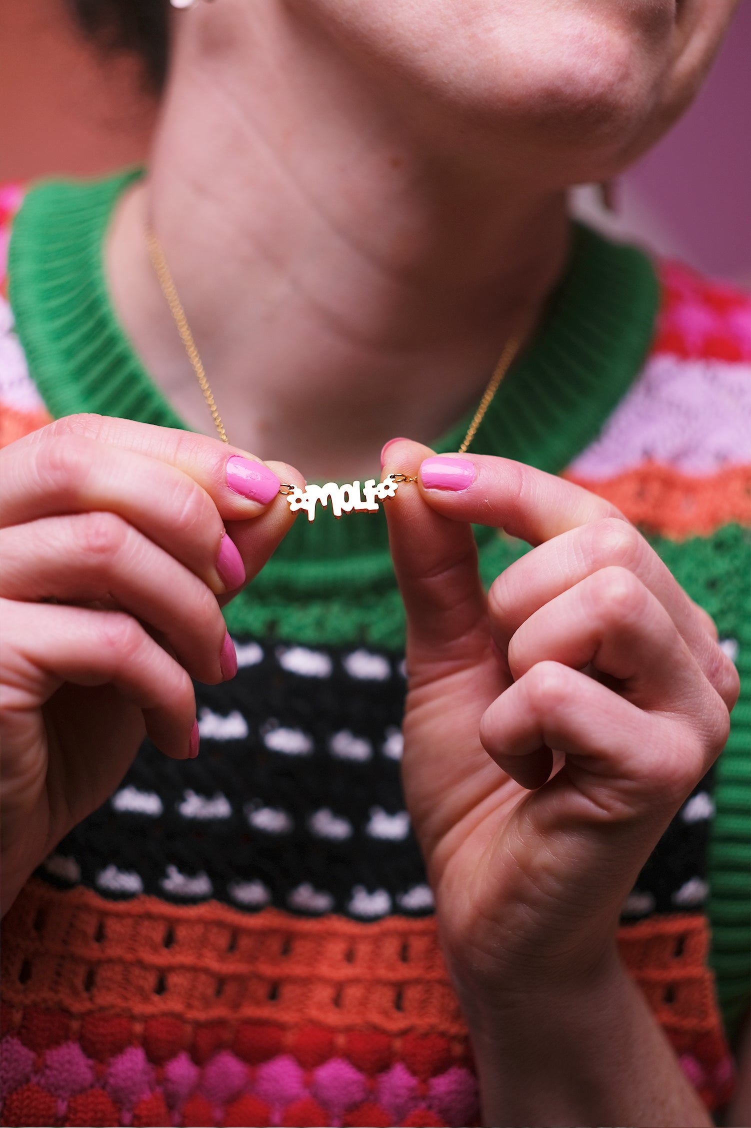 Mole - Gold Nameplate Necklace