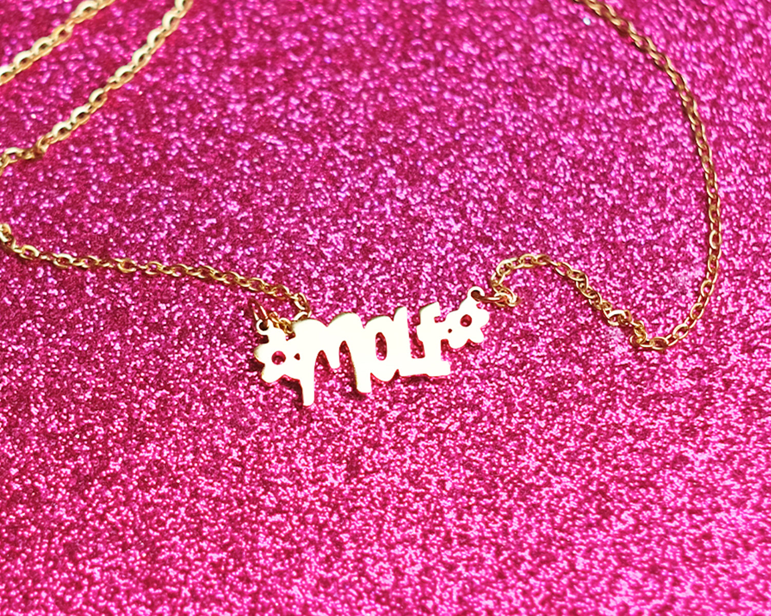 Mole - Gold Nameplate Necklace