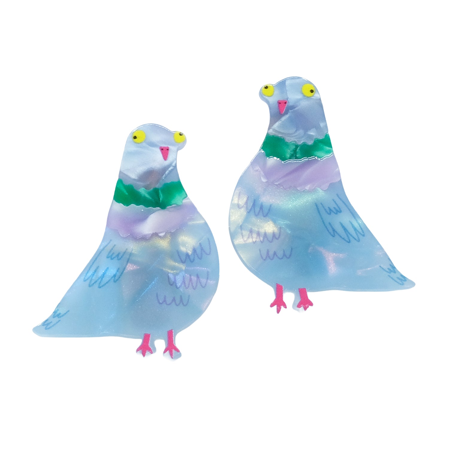 Bird Brain Pigeon Hair Slide Clips