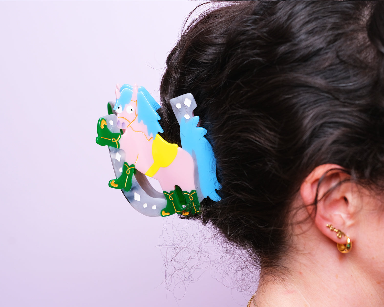 Cowgirl Pink Pony Hair Claw Clip