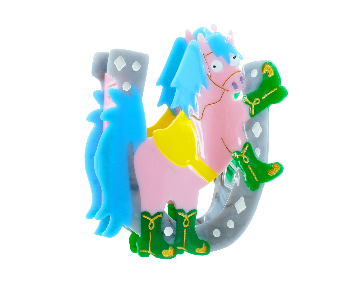 Cowgirl Pink Pony Hair Claw Clip