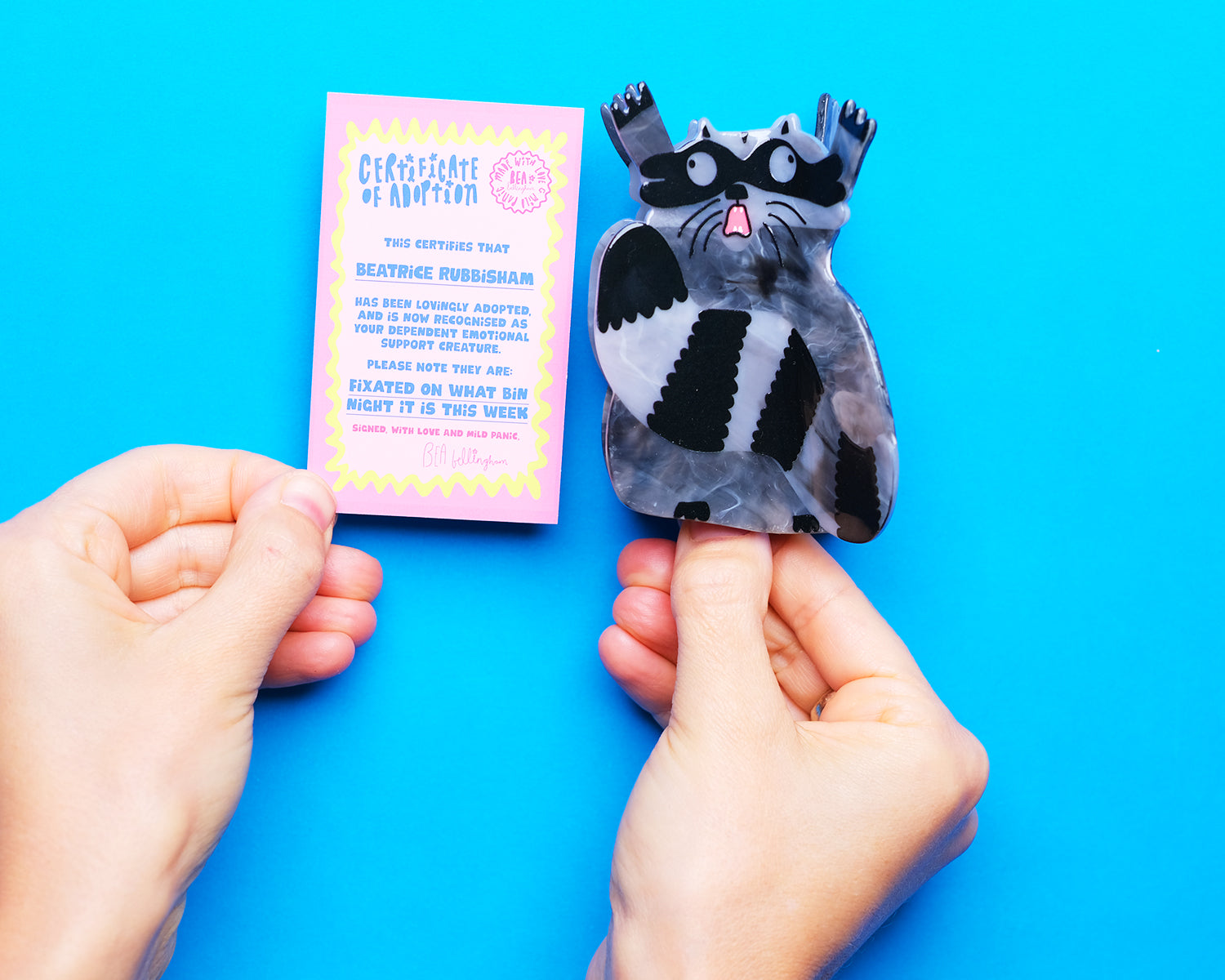 WTF Racoon Hair Claw Clip