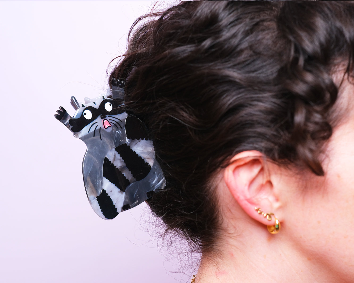 WTF Racoon Hair Claw Clip