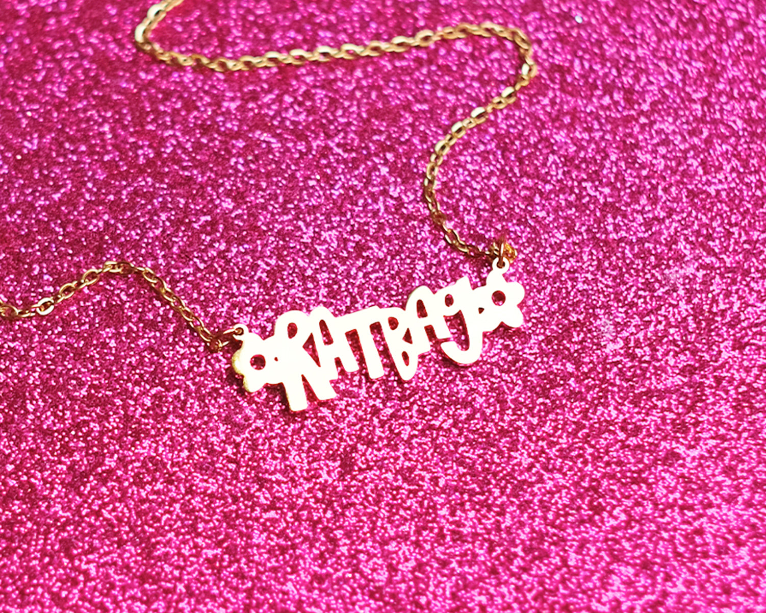 Ratbag - 18k Gold Nameplate Necklace