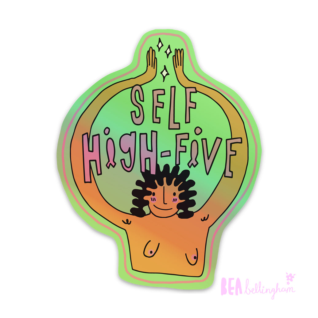 High 5 Sticker Self High Five Holographic Sticker – Bea Bellingham